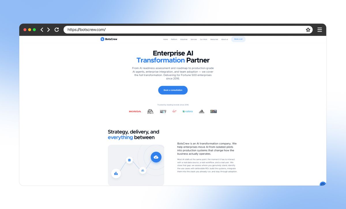 BotsCrew website homepage