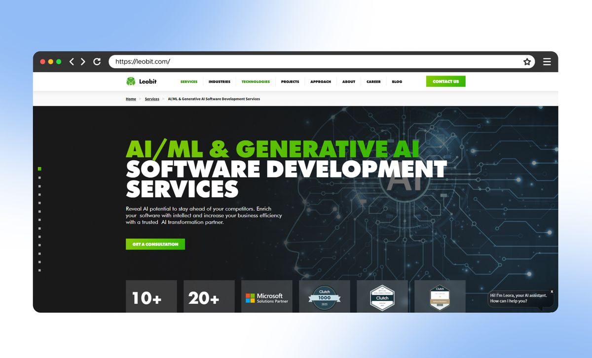 Leobit website homepage