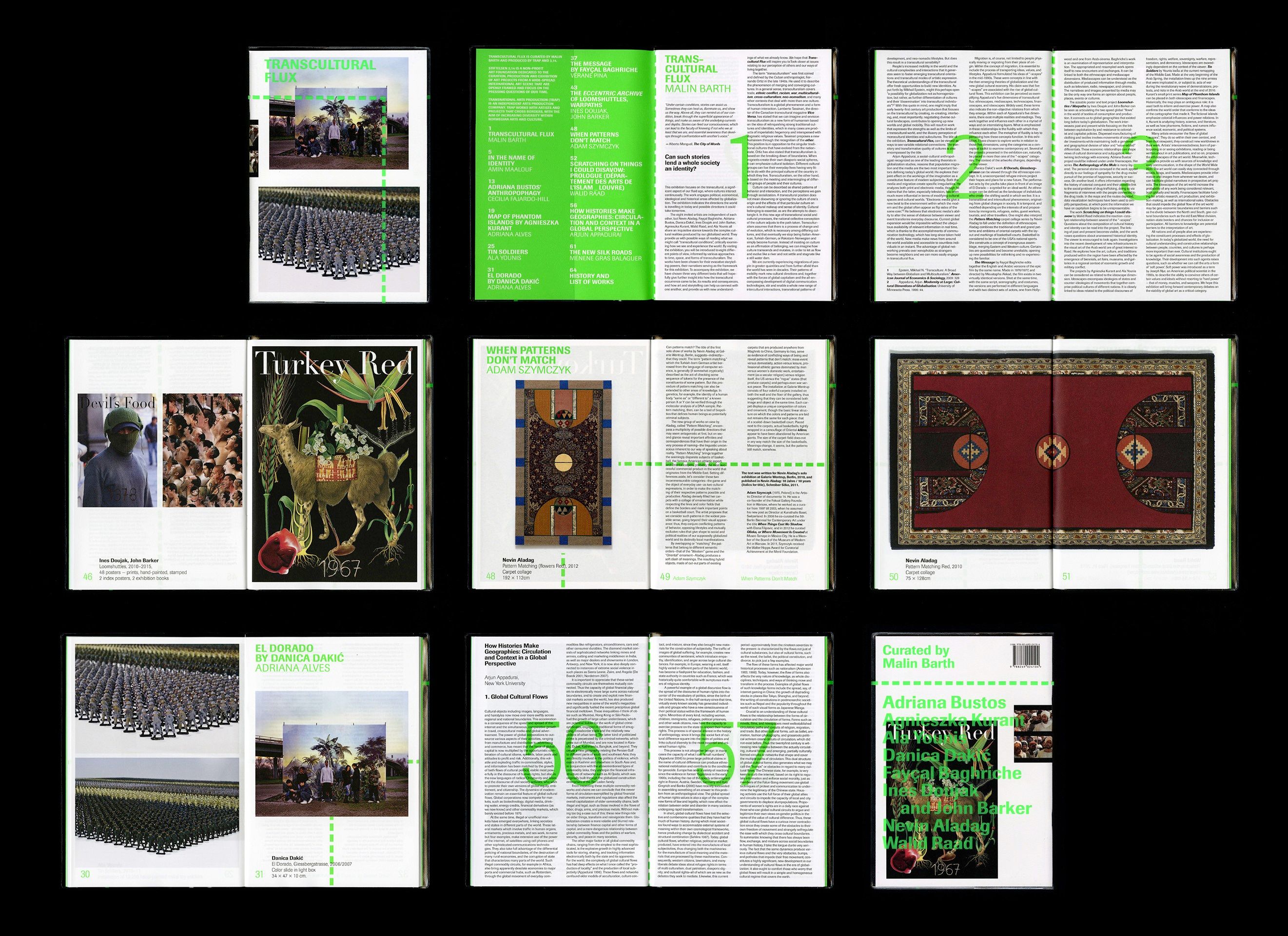 Cover and Spread views of "Transcultural Flux" Publication