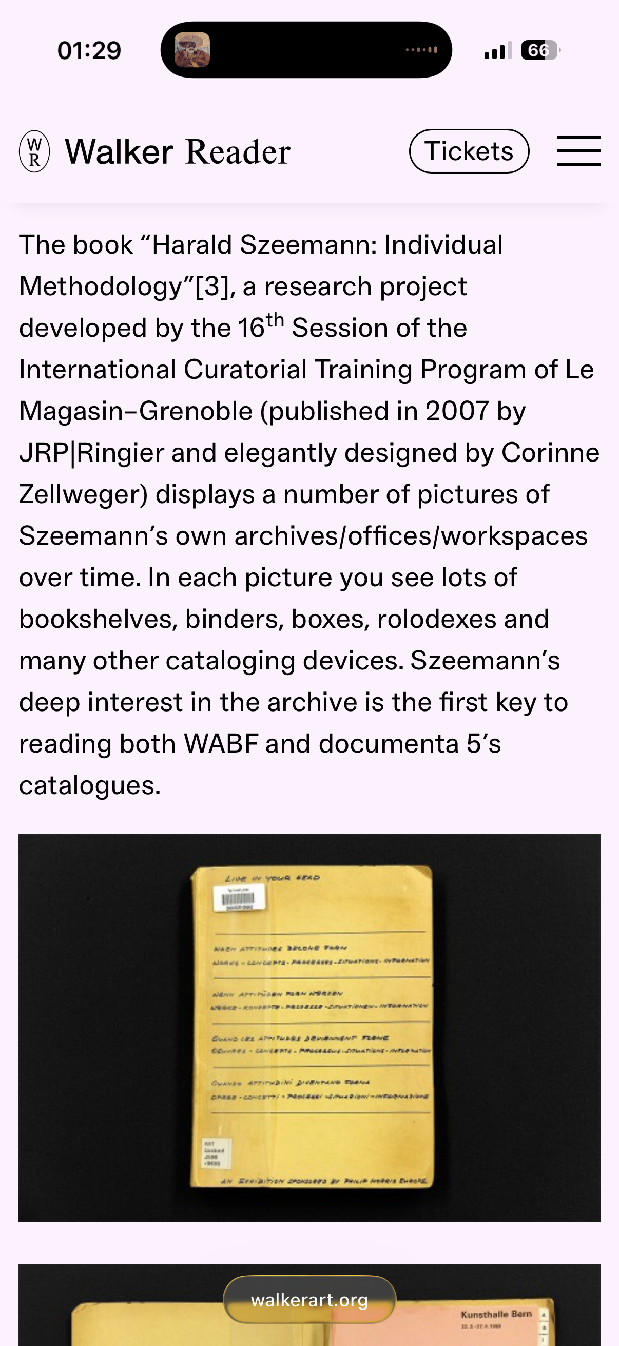 Catalog and Archive: two Szeemann designs