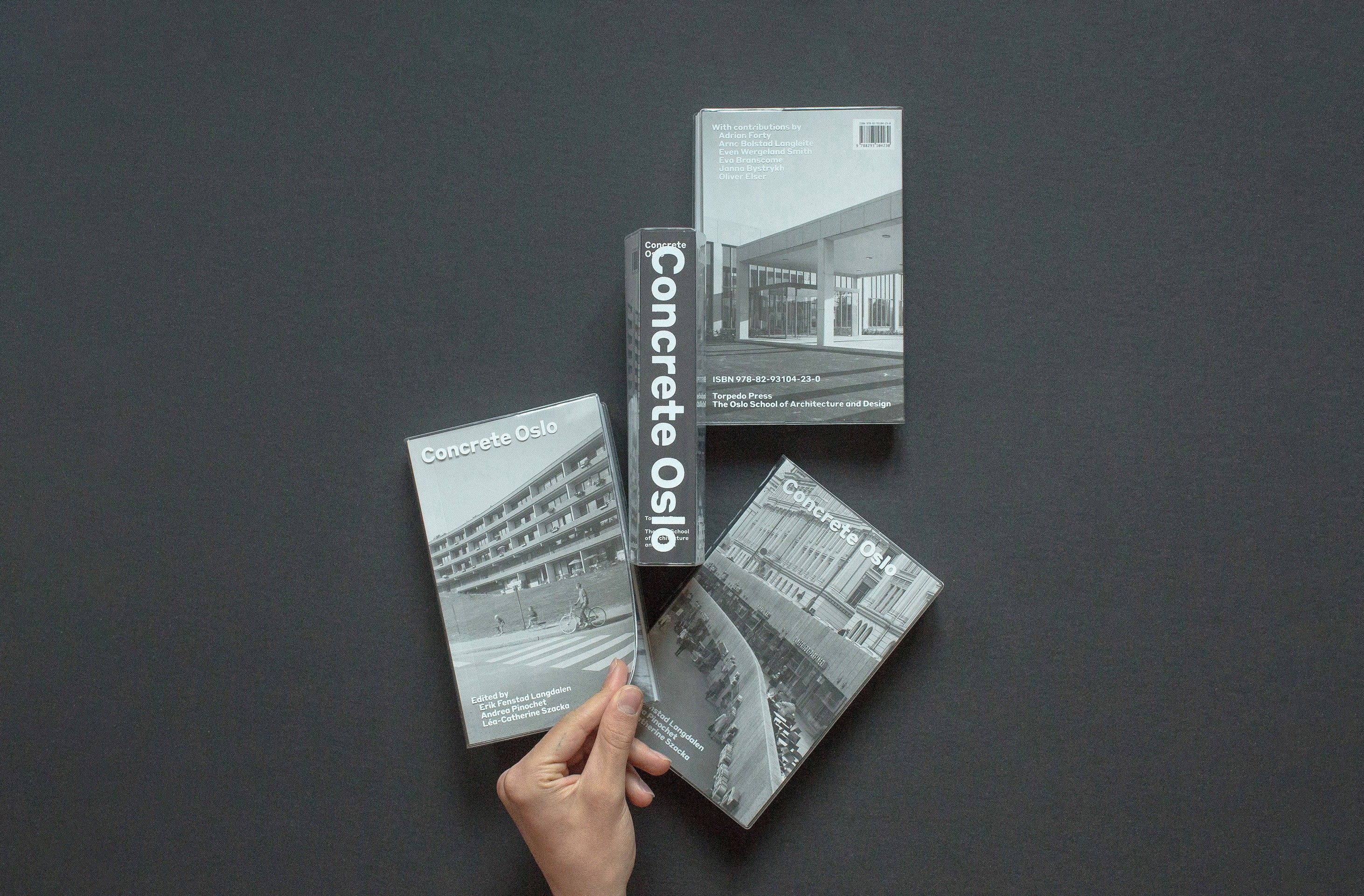 Multiple covers of the "Concrete Oslo" publication
