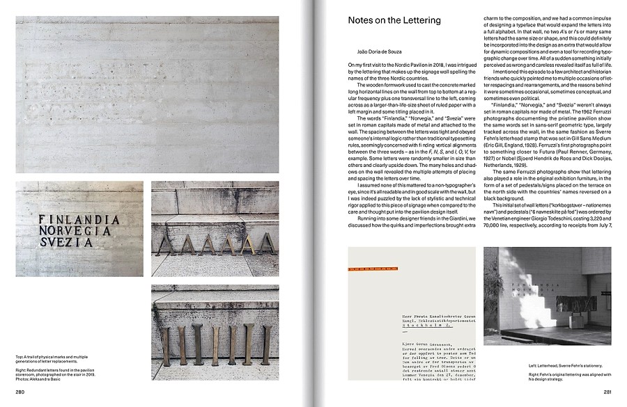 Spread view of "Notes on the Lettering" article