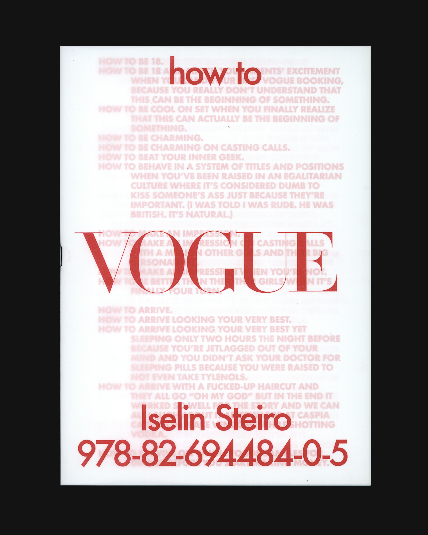 Flat scan view of "how to VOGUE"