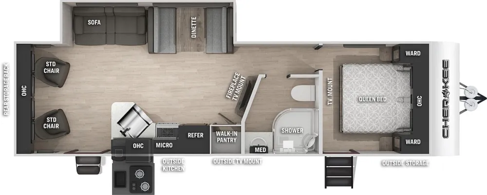 Floorplan of RV model 264RL