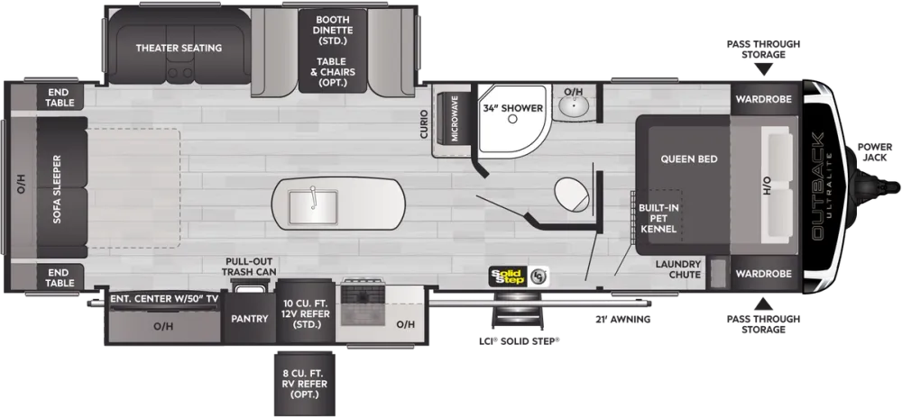 Floorplan of RV model 292URL