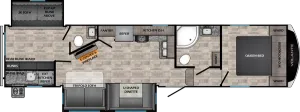 Floorplan of RV model VL329DB