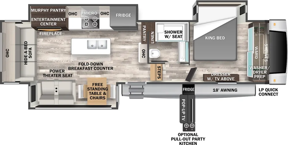 Floorplan of RV model 311RL