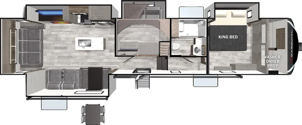 Floorplan of RV model 377MBLE