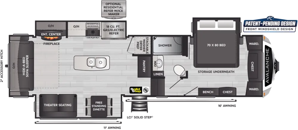 Floorplan of RV model 312RS