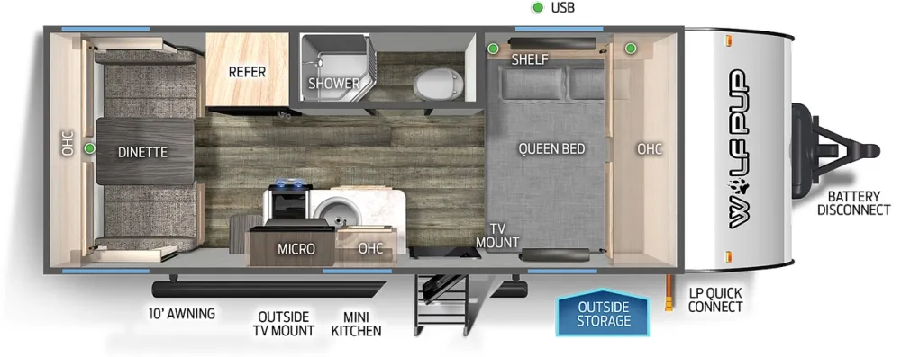 Floorplan of RV model 16TS