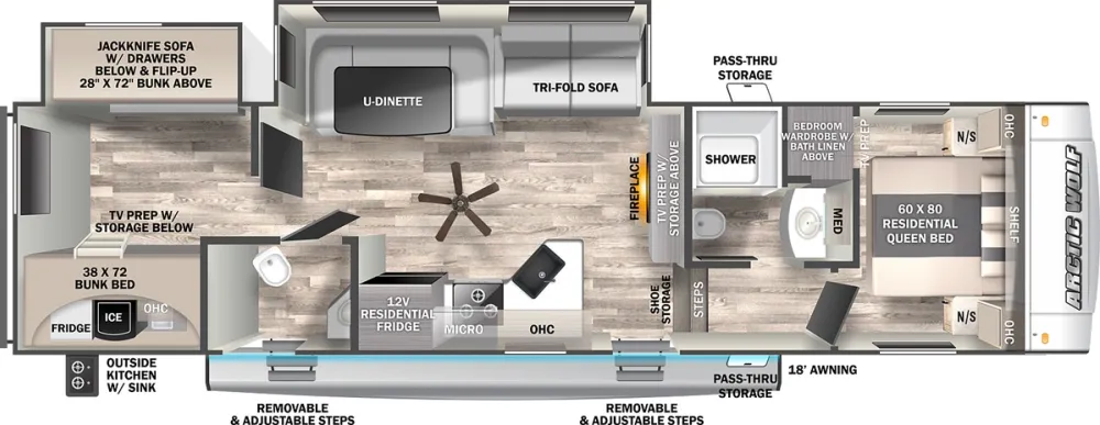 Floorplan of RV model 321BH