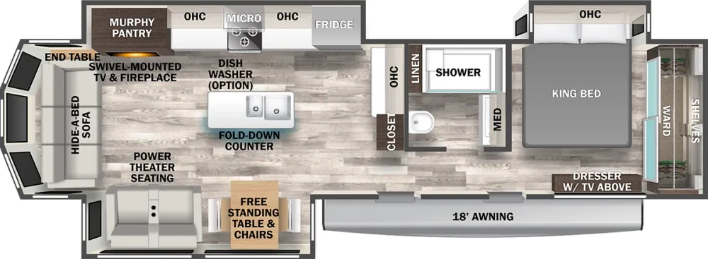 Floorplan of RV model 40CRS