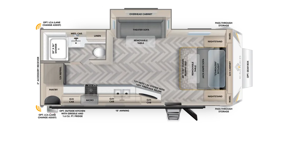 Floorplan of RV model 21MRK