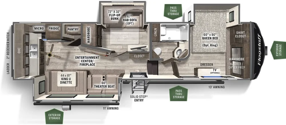 Floorplan of RV model 528MBS