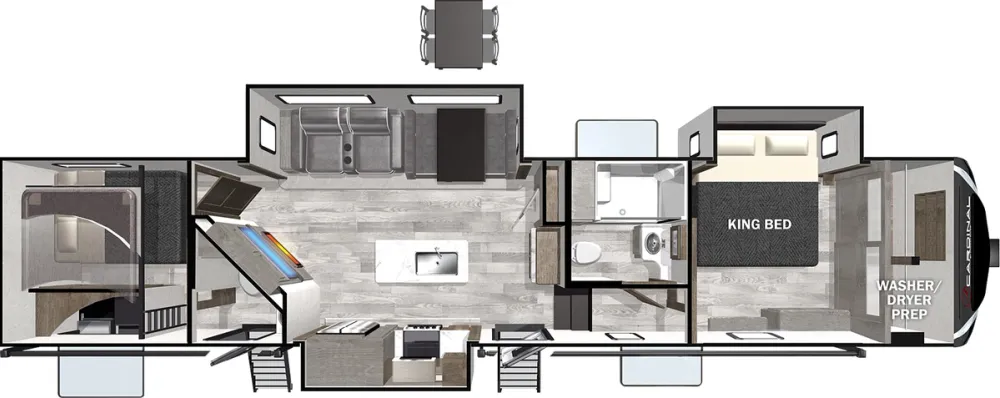 Floorplan of RV model 352BHLE