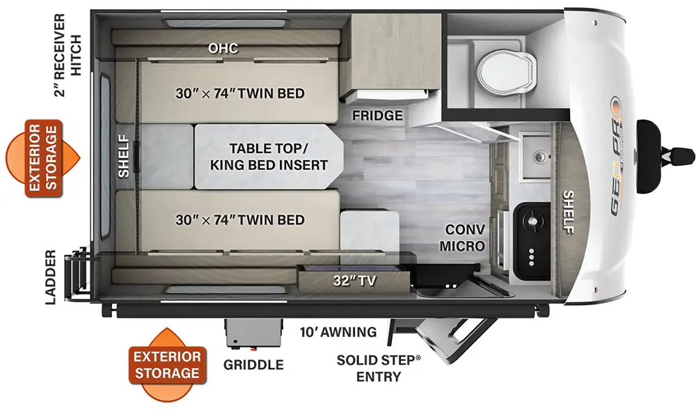 Floorplan of RV model G15TB