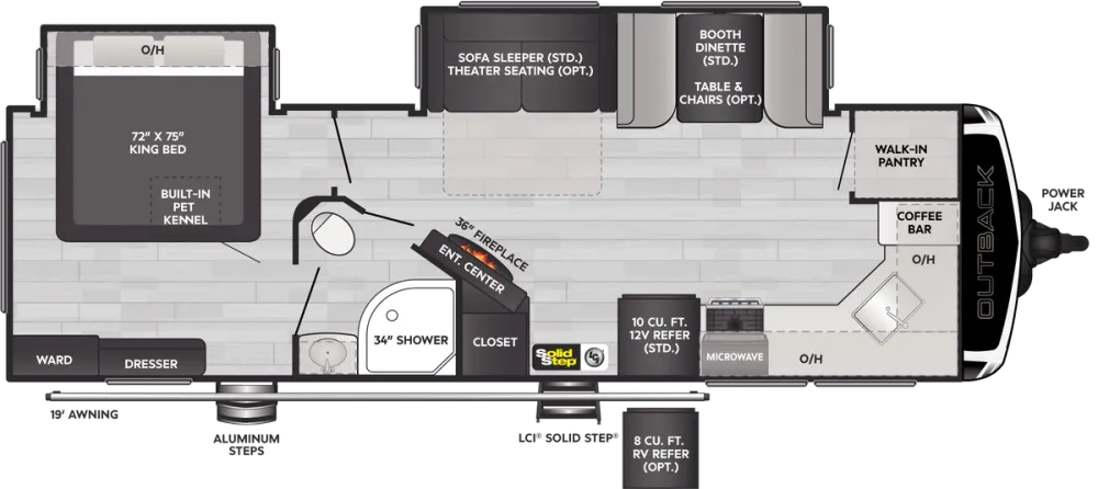 Floorplan of RV model 271UFK