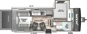 Floorplan of RV model 21XLRX