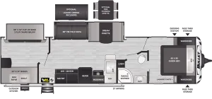 Floorplan of RV model 331BHS