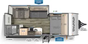 Floorplan of RV model 18TO