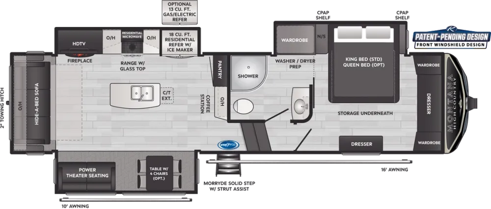 Floorplan of RV model 295RL