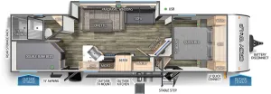 Floorplan of RV model 27DBH