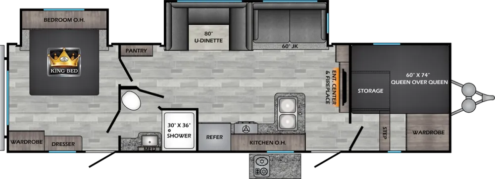 Floorplan of RV model ZR320FB