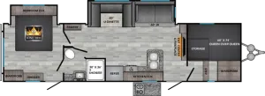 Floorplan of RV model ZR320FB