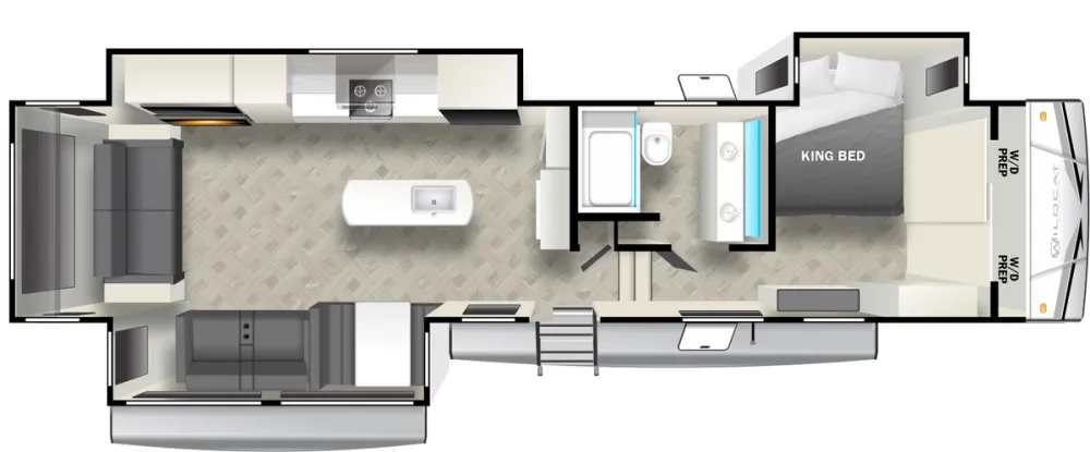 Floorplan of RV model 363DVW