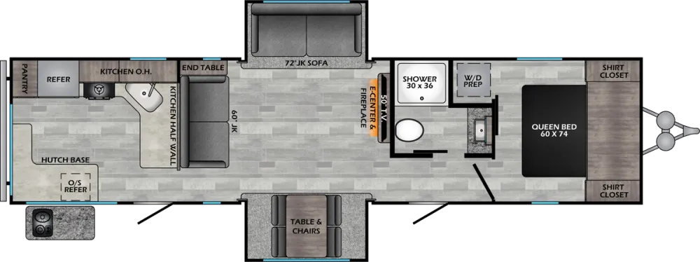 Floorplan of RV model ZR341RK