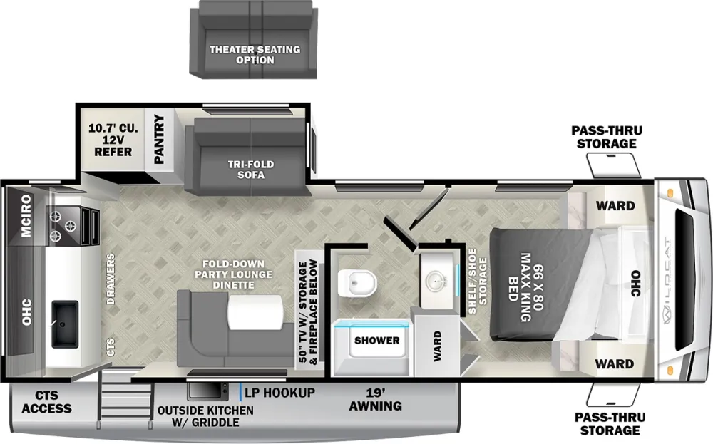 Floorplan of RV model 247RKX