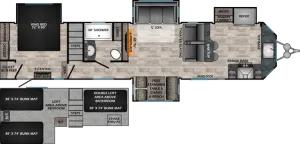 Floorplan of RV model HP388FKL