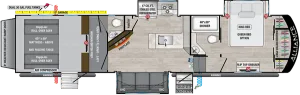 Floorplan of RV model 37V13