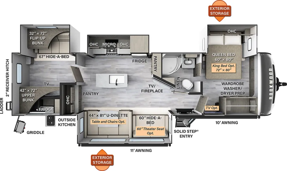 Floorplan of RV model 8336BH