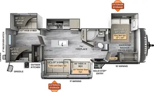 Floorplan of RV model 8336BH