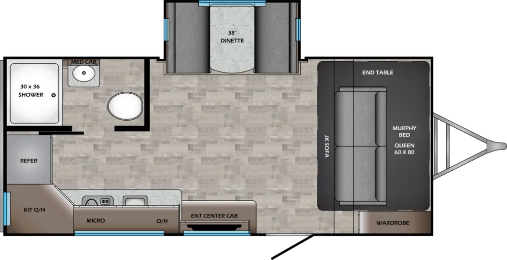 Floorplan of RV model SS185RK