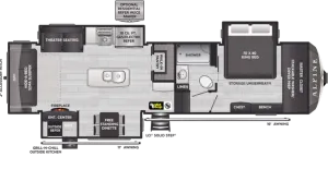 Floorplan of RV model 3102RL