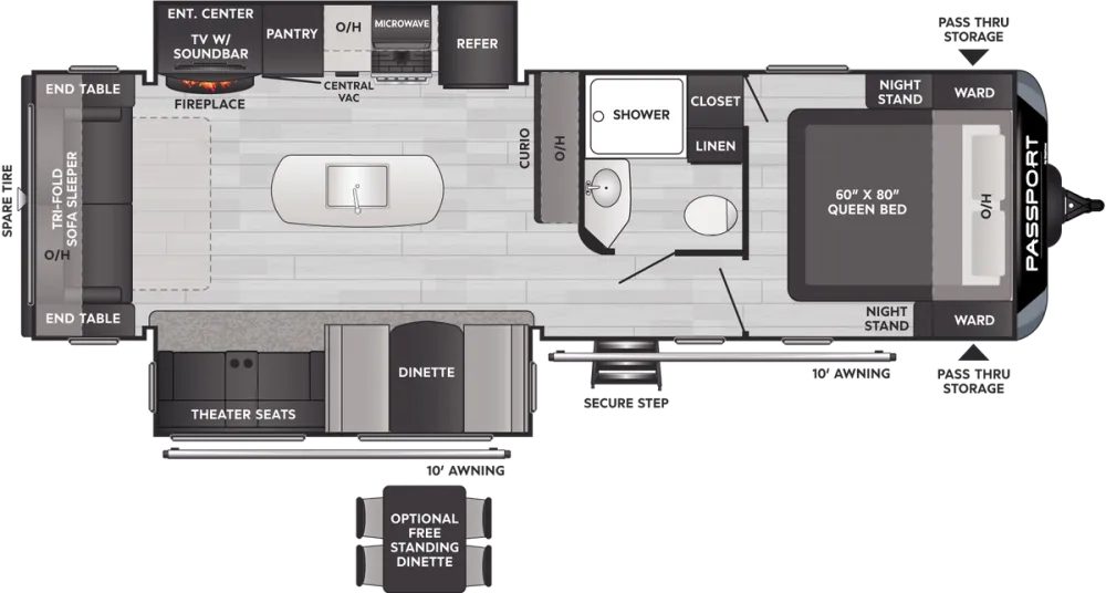 Floorplan of RV model 2870RL