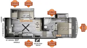 Floorplan of RV model 2622RK