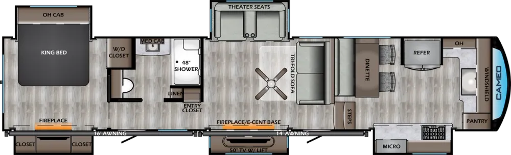 Floorplan of RV model CE4021FK