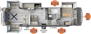 Floorplan of RV model 529RLBS