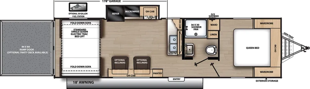 Floorplan of RV model 28ATH