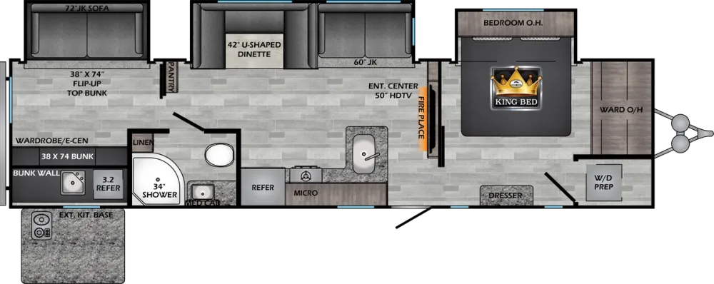 Floorplan of RV model ZR340BH