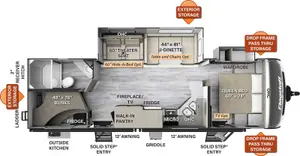 Floorplan of RV model 27BHWS