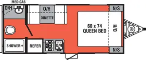 Floorplan of RV model 172RB