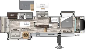 Floorplan of RV model 377BH