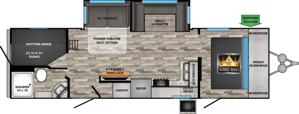 Floorplan of RV model CR28BBH