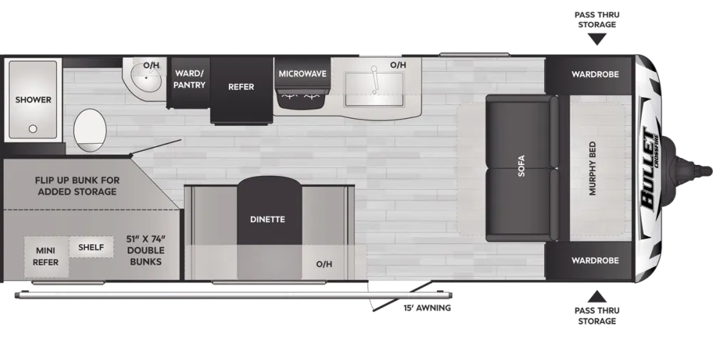 Floorplan of RV model 2200BH