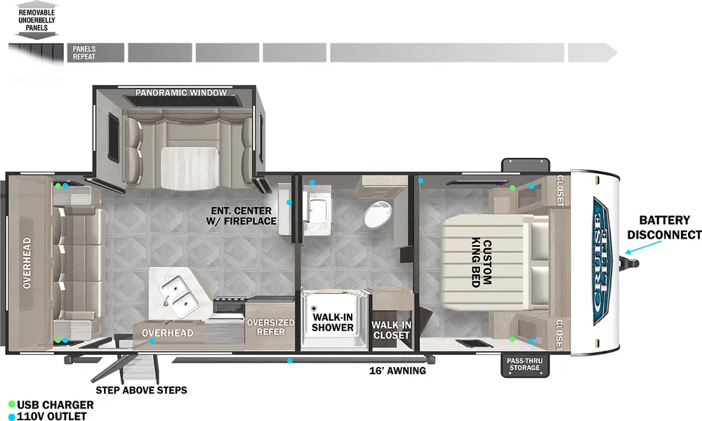 Floorplan of RV model 24RLXL