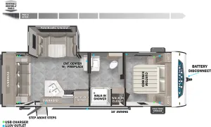 Floorplan of RV model 24RLXL